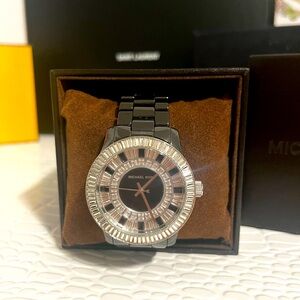 Michael Kors Black & Rhinestone Watch